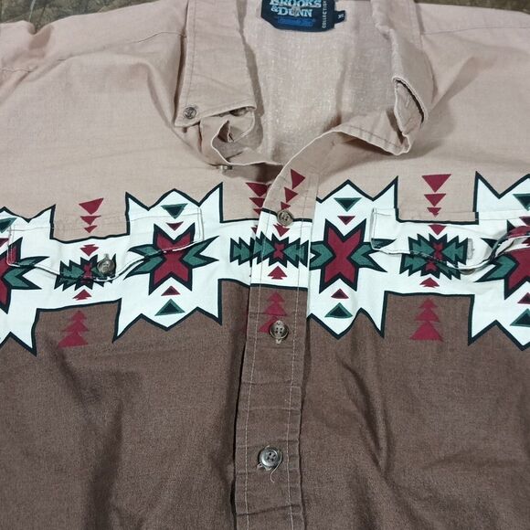 Brooks Dunn Shirt XL Panhandle Aztec Western Cowboy Rodeo Long Sleeve Brown - Picture 6 of 9
